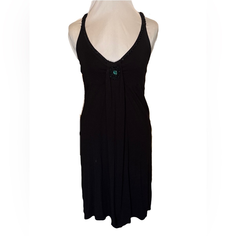 Black Halter Mini Dress with Beading